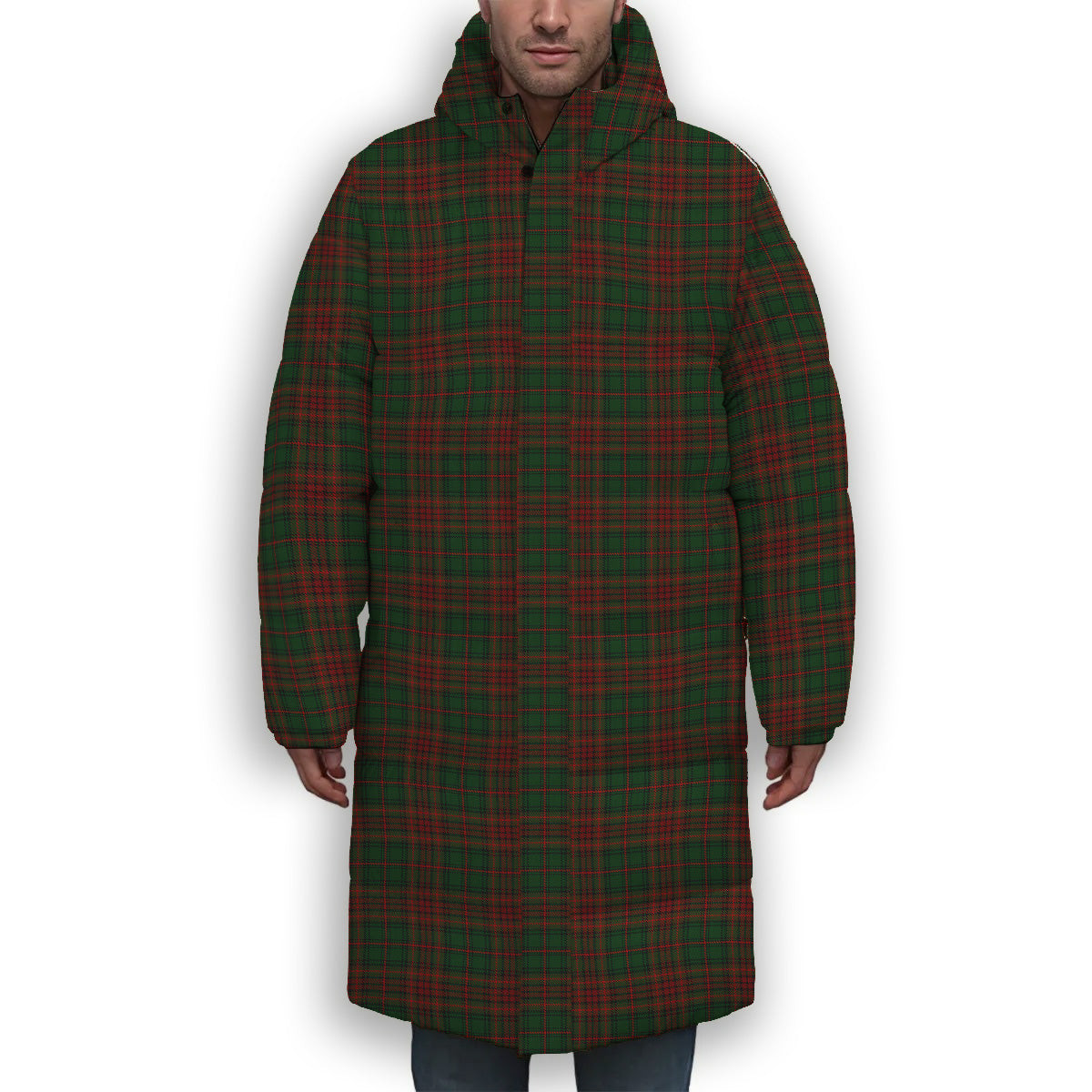 ScotsTee Shop Scottish Anderson Coulson Bonner 1 Premium Tartan Long Down Jacket Winter White Duck Down Plaid