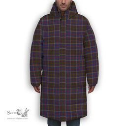 ScotsTee Shop Scottish Anderson W L Anderson, Stirling Premium Tartan Long Down Jacket Winter White Duck Down Plaid