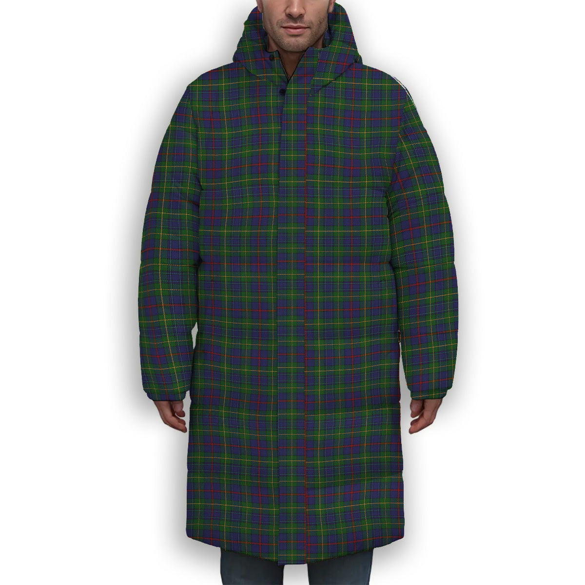 ScotsTee Shop Scottish Bailey, The House of Premium Tartan Long Down Jacket Winter White Duck Down Plaid