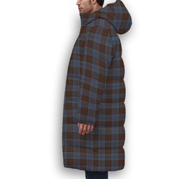 ScotsTee Shop Scottish Anderson STS Premium Tartan Long Down Jacket Winter White Duck Down Plaid
