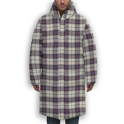 ScotsTee Shop Scottish Alexander of Menstry Dress Ancient Premium Tartan Long Down Jacket Winter White Duck Down Plaid
