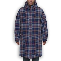 ScotsTee Shop Scottish Alexander of Menstry Modern Premium Tartan Long Down Jacket Winter White Duck Down Plaid