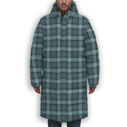 ScotsTee Shop Scottish Alexander of Menstry Hunting Ancient Premium Tartan Long Down Jacket Winter White Duck Down Plaid