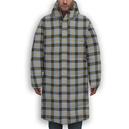 ScotsTee Shop Scottish Bell of the Borders SC Premium Tartan Long Down Jacket Winter White Duck Down Plaid