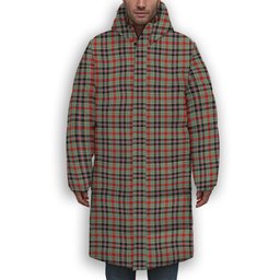 ScotsTee Shop Scottish Bruce of Kinnaird Modern Premium Tartan Long Down Jacket Winter White Duck Down Plaid