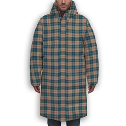 ScotsTee Shop Scottish Barclay Hunting #2 Modern Clan Premium Tartan Long Down Jacket Winter White Duck Down Plaid