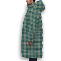 ScotsTee Shop Scottish Barclay Hunting #2 Ancient Clan Premium Tartan Long Down Jacket Winter White Duck Down Plaid