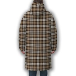 ScotsTee Shop Scottish Baillie Dress Modern Clan Premium Tartan Long Down Jacket Winter White Duck Down Plaid