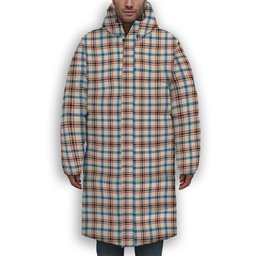 ScotsTee Shop Scottish Boswell Dress Ancient Premium Tartan Long Down Jacket Winter White Duck Down Plaid