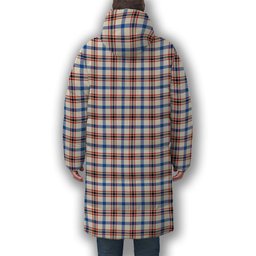ScotsTee Shop Scottish Boswell Dress Modern Premium Tartan Long Down Jacket Winter White Duck Down Plaid