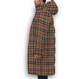 ScotsTee Shop Scottish Bruce of Kinnaird Ancient Premium Tartan Long Down Jacket Winter White Duck Down Plaid