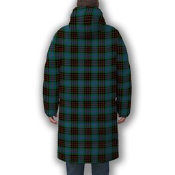 ScotsTee Shop Scottish Brodie Hunting Ancient Premium Tartan Long Down Jacket Winter White Duck Down Plaid
