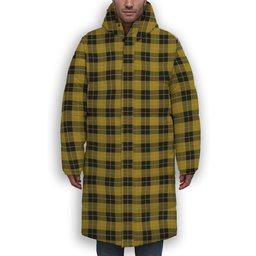 ScotsTee Shop Scottish Barclay Dress Premium Tartan Long Down Jacket Winter White Duck Down Plaid