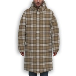 ScotsTee Shop Scottish Baillie Dress Ancient Clan Premium Tartan Long Down Jacket Winter White Duck Down Plaid