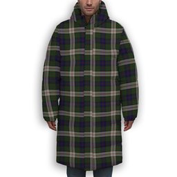 ScotsTee Shop Scottish Blair Dress Premium Tartan Long Down Jacket Winter White Duck Down Plaid