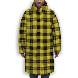 ScotsTee Shop Scottish Barclay Dress Modern Premium Tartan Long Down Jacket Winter White Duck Down Plaid
