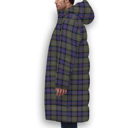 ScotsTee Shop Scottish Clan Logan Society International Premium Tartan Long Down Jacket Winter White Duck Down Plaid