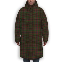 ScotsTee Shop Scottish Cumming Hunting Premium Tartan Long Down Jacket Winter White Duck Down Plaid