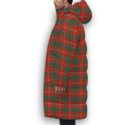 ScotsTee Shop Scottish Chisholm of Strathglass Ancient Premium Tartan Long Down Jacket Winter White Duck Down Plaid