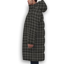ScotsTee Shop Scottish Clergy Breacan na’n Clearach Premium Tartan Long Down Jacket Winter White Duck Down Plaid