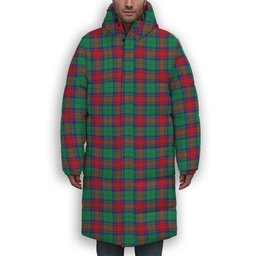 ScotsTee Shop Scottish Cranstoun Dress Modern Premium Tartan Long Down Jacket Winter White Duck Down Plaid
