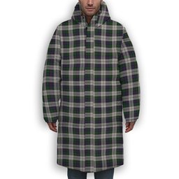 ScotsTee Shop Scottish Campbell of Cawdor Dress Premium Tartan Long Down Jacket Winter White Duck Down Plaid