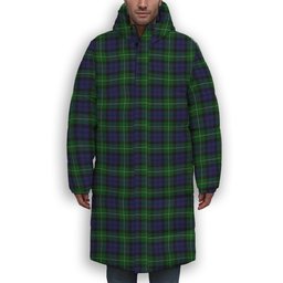 ScotsTee Shop Scottish Campbell of Argyll Smiths Premium Tartan Long Down Jacket Winter White Duck Down Plaid