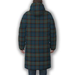 ScotsTee Shop Scottish Cochrane Hunting Modern Premium Tartan Long Down Jacket Winter White Duck Down Plaid