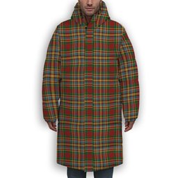 ScotsTee Shop Scottish Chattan Chief of Clan Premium Tartan Long Down Jacket Winter White Duck Down Plaid