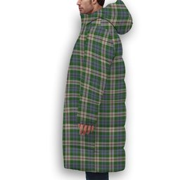 ScotsTee Shop Scottish Coulter Dress Premium Tartan Long Down Jacket Winter White Duck Down Plaid