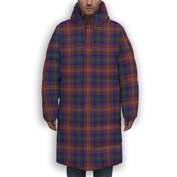 ScotsTee Shop Scottish Chisholm Hunting Modern Premium Tartan Long Down Jacket Winter White Duck Down Plaid