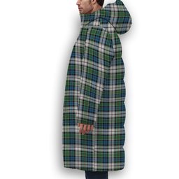 ScotsTee Shop Scottish Colquhoun Dress Ancient Premium Tartan Long Down Jacket Winter White Duck Down Plaid