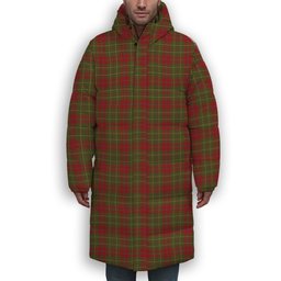 ScotsTee Shop Scottish Burnett of Powis Modern 2 Premium Tartan Long Down Jacket Winter White Duck Down Plaid