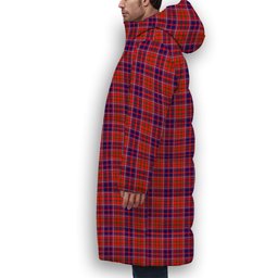 ScotsTee Shop Scottish Cameron of Lochiel Modern Premium Tartan Long Down Jacket Winter White Duck Down Plaid