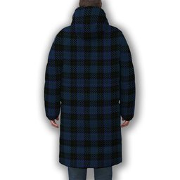 ScotsTee Shop Scottish Clergy Green lines 2 Premium Tartan Long Down Jacket Winter White Duck Down Plaid