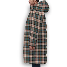 ScotsTee Shop Scottish Cameron of Erracht Dress Ancient Premium Tartan Long Down Jacket Winter White Duck Down Plaid