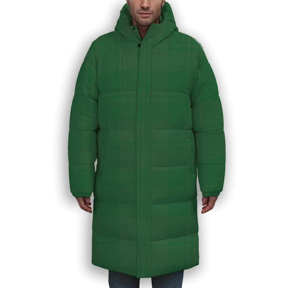 ScotsTee Shop Scottish Erskine Hunting Ancient Premium Tartan Long Down Jacket Winter White Duck Down Plaid