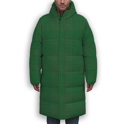 ScotsTee Shop Scottish Erskine Hunting Ancient Premium Tartan Long Down Jacket Winter White Duck Down Plaid