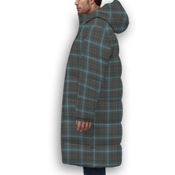 ScotsTee Shop Scottish Essence of Harris Premium Tartan Long Down Jacket Winter White Duck Down Plaid
