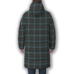 ScotsTee Shop Scottish Essence of Harris Premium Tartan Long Down Jacket Winter White Duck Down Plaid