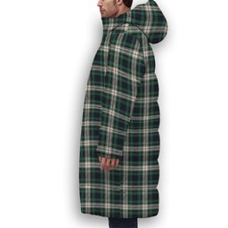 ScotsTee Shop Scottish Forbes Dress Modern Premium Tartan Long Down Jacket Winter White Duck Down Plaid