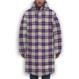 ScotsTee Shop Scottish Dunlop Dress Modern Premium Tartan Long Down Jacket Winter White Duck Down Plaid