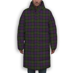 ScotsTee Shop Scottish Denovan The Lairdship of Premium Tartan Long Down Jacket Winter White Duck Down Plaid