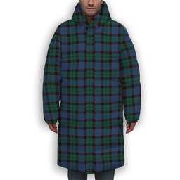 ScotsTee Shop Scottish Ferguson of Balquhidder Modern Premium Tartan Long Down Jacket Winter White Duck Down Plaid