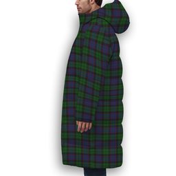 ScotsTee Shop Scottish Ferguson of Balquhidder Premium Tartan Long Down Jacket Winter White Duck Down Plaid