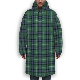 ScotsTee Shop Scottish Donald of the Isles Hunting Ancient Premium Tartan Long Down Jacket Winter White Duck Down Plaid