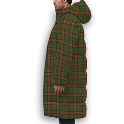 ScotsTee Shop Scottish Dalrymple of Castleton Premium Tartan Long Down Jacket Winter White Duck Down Plaid