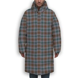 ScotsTee Shop Scottish Gayre Hunting Ancient Premium Tartan Long Down Jacket Winter White Duck Down Plaid