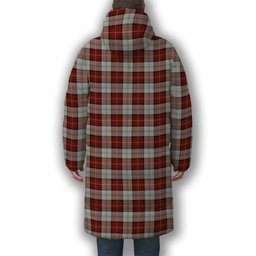 ScotsTee Shop Scottish Gillies Red Dress Premium Tartan Long Down Jacket Winter White Duck Down Plaid
