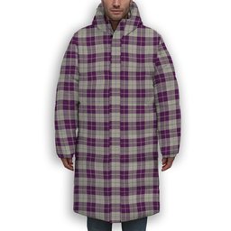 ScotsTee Shop Scottish Dunlop Dress Premium Tartan Long Down Jacket Winter White Duck Down Plaid